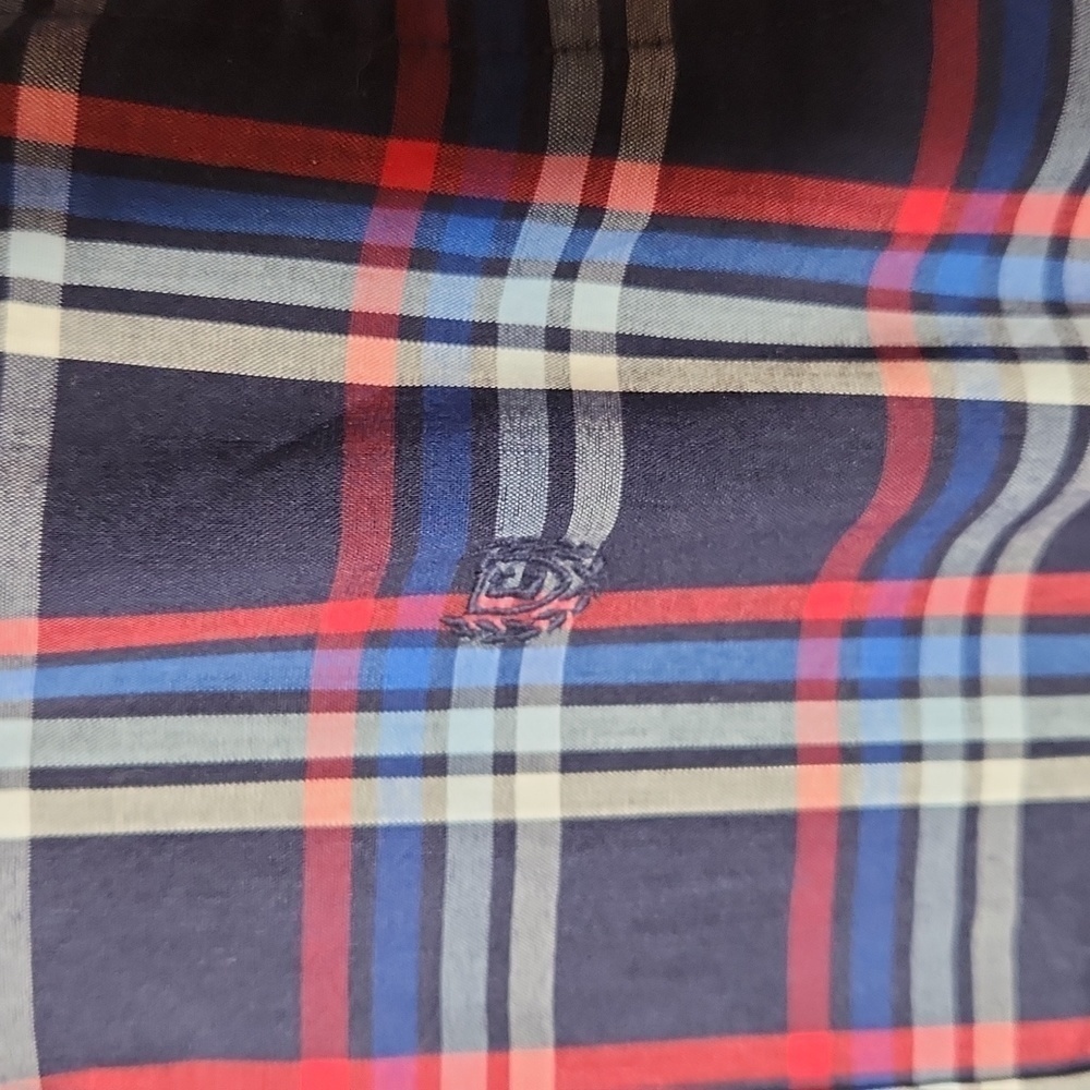 CHAPS Navy Plaid Button Down Shirt Size XXS 4/5 NWT - Picture 2 of 8